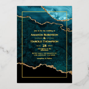 Aluminium Invitation de mariage en feuille d'aluminium à aga
