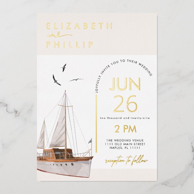 Aluminium Invitation de mariage en feuille d'aluminium sur l (Recto)
