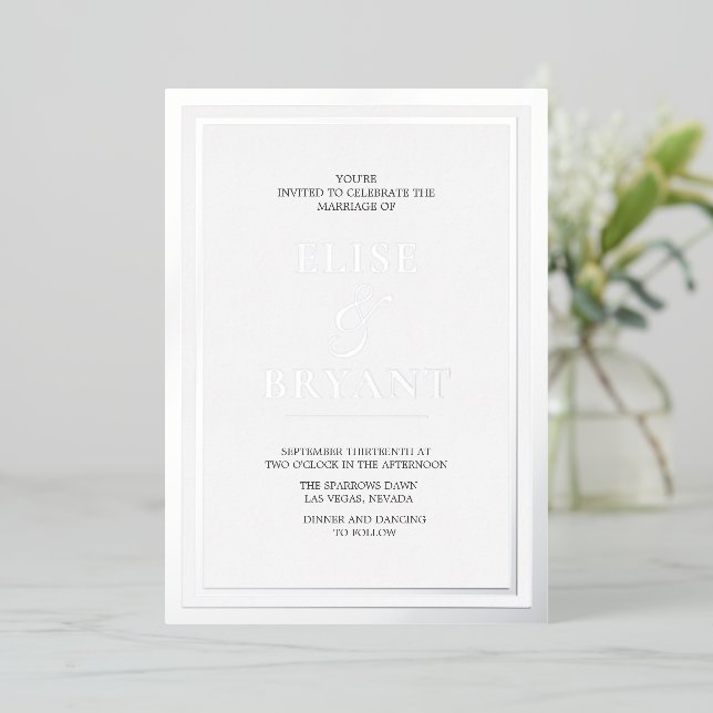 Aluminium Invitation de mariage en feuille d'argent ultra mo (Debout devant)