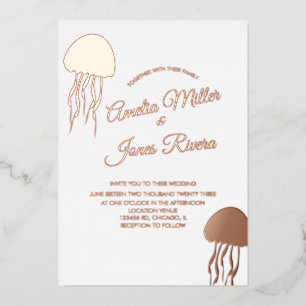 Aluminium Invitation de mariage en feuille d'or en forme de
