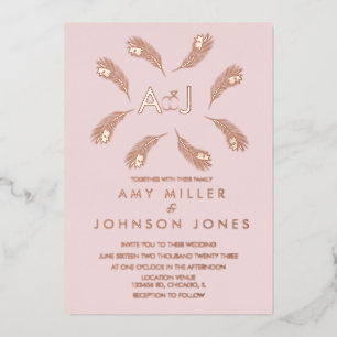 Aluminium Invitation de mariage en feuille tropicale avec an