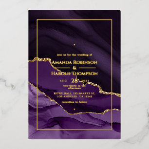 Aluminium Invitation de mariage en papier d'aluminium avec a