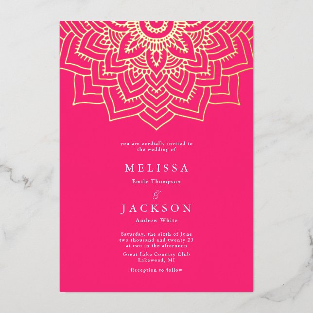Aluminium Invitation de mariage en papier d'aluminium mandal (Recto)