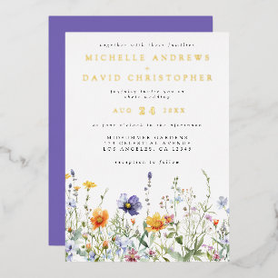 Aluminium Invitation de mariage en papier métallisé à motif 