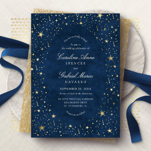 Aluminium Invitation de mariage en papier métallisé Ciel noc