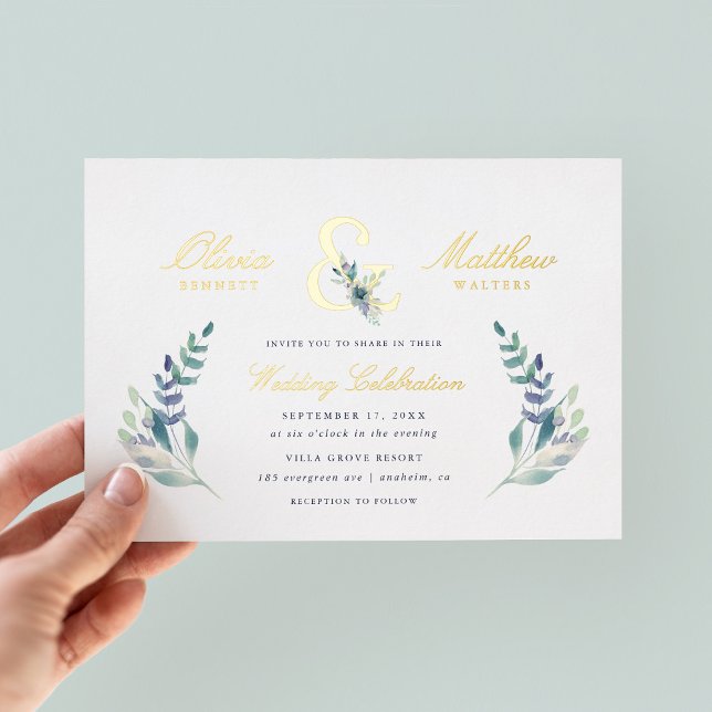 Aluminium Invitation de mariage en papier métallisé Luxe Flo (Créateur téléchargé)