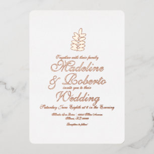 Aluminium Invitation de mariage simple en feuille d'aluminiu