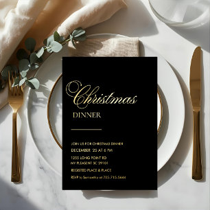Aluminium Invitation de Noël au dîner élégant en feuille d'o