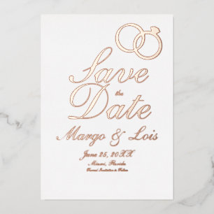 Aluminium Invitation de sauvegarde de date en relief de feui