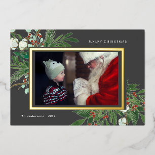 Aluminium invitation de vacances en feuille d'hiver florale