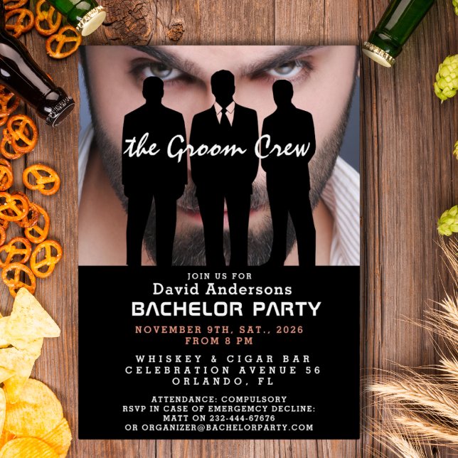 Aluminium Invitation drôle, cool, moderne en feuille d'alumi (Modern Bachelor Party Invitation)
