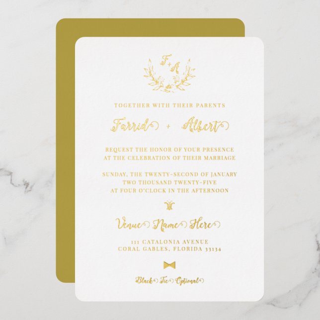 Aluminium Invitation en feuille d'aluminium 5" x 7" (Recto/Verso)