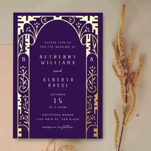 Aluminium Invitation en feuille d'aluminium Art Nouveau viol