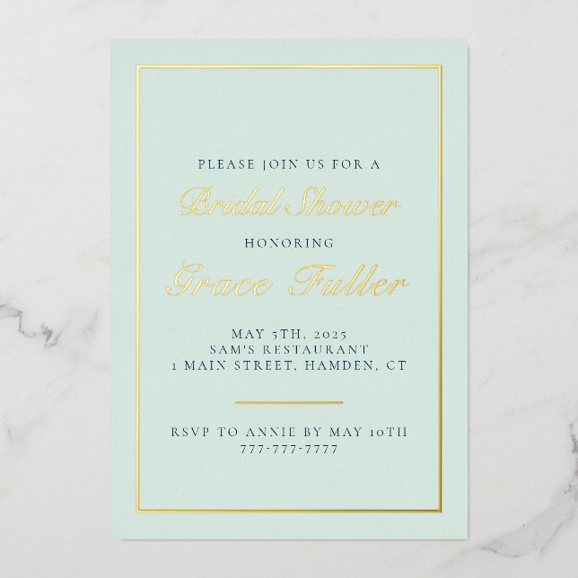 Aluminium Invitation en feuille d'aluminium avec typographie (Recto)