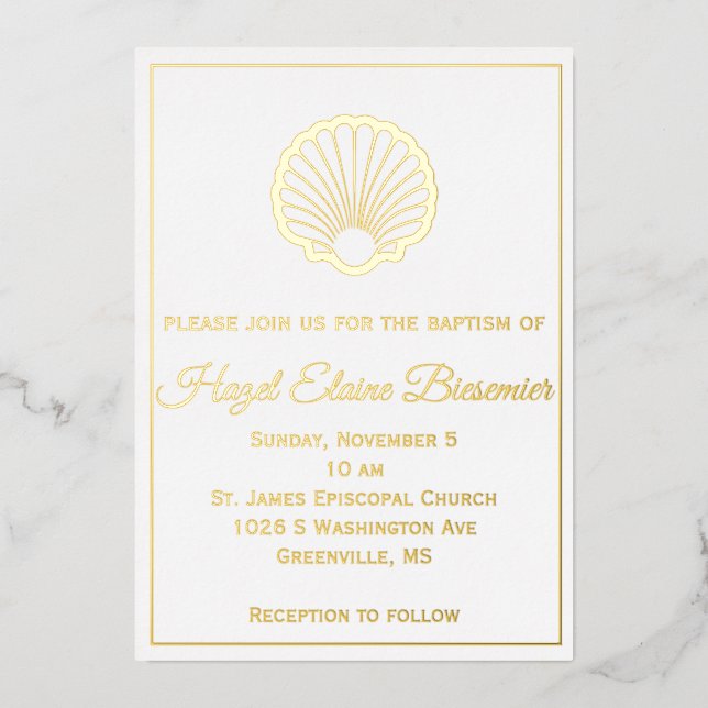 Aluminium Invitation en feuille d'aluminium bordée de coquil (Recto)