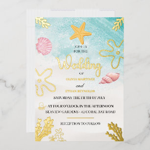 Aluminium Invitation en feuille d'aluminium Élégance Côtière