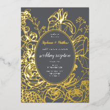Invitation en feuille d'aluminium florale