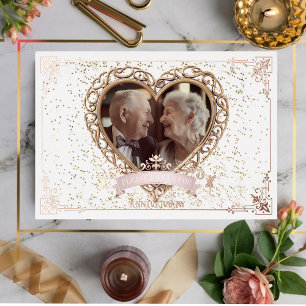 Aluminium Invitation en feuille d'aluminium or rose romantiq