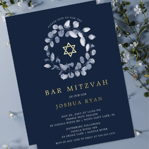 Aluminium Invitation en feuille d'aluminium pour Bat Mitsvah