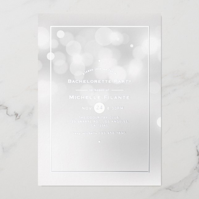 Aluminium Invitation en feuille d'argent pour enterrement de (Recto)