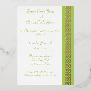 Aluminium Invitation en feuille de péridot à tissage celtiqu