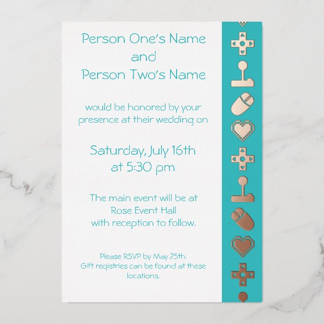 Aluminium Invitation en feuille de turquoise pour un mode mu (Recto)