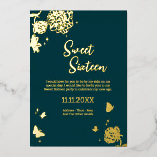 Aluminium Invitation en feuille d'émeraude verte pour Sweet