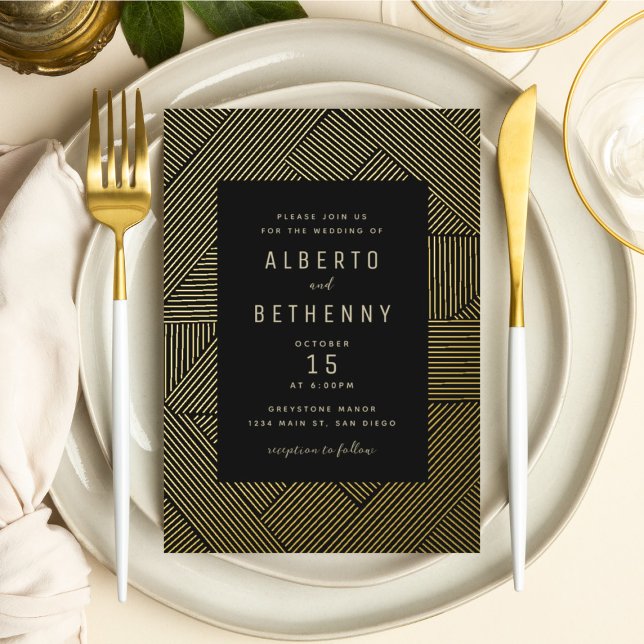 Aluminium Invitation en feuille d'or Art Déco (Créateur téléchargé)