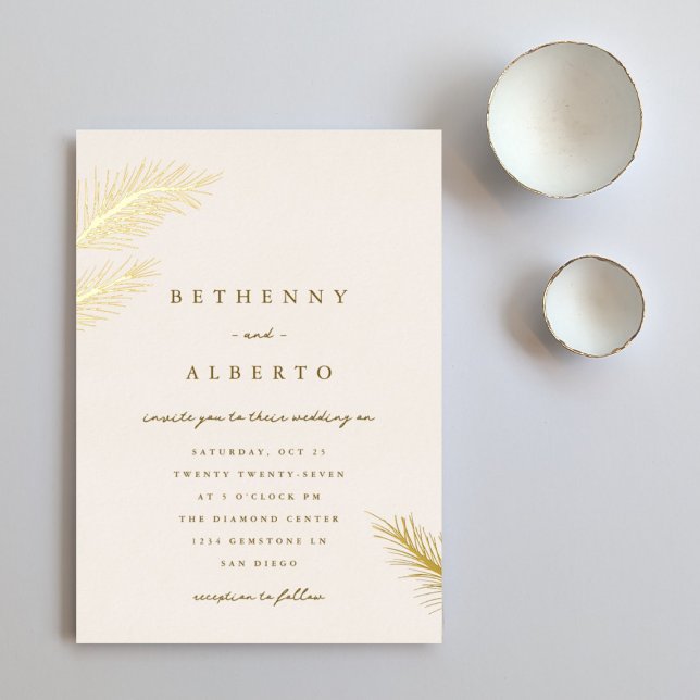 Aluminium Invitation en feuille d'or Pins (Créateur téléchargé)