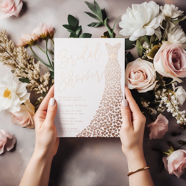 Aluminium Invitation en feuille d'or pour douche de mariée e (Créateur téléchargé)
