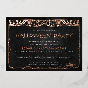 Aluminium Invitation en feuille d'or rose pour Halloween ave