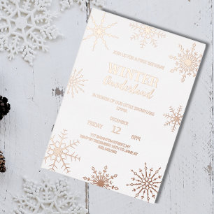 Aluminium Invitation en feuille d'or rose pour l'hiver onede