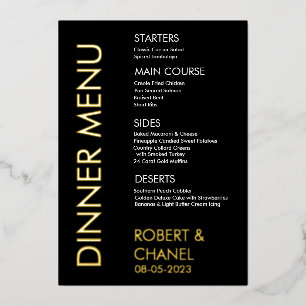 Aluminium Invitation en feuille métallique pour menu du dîne