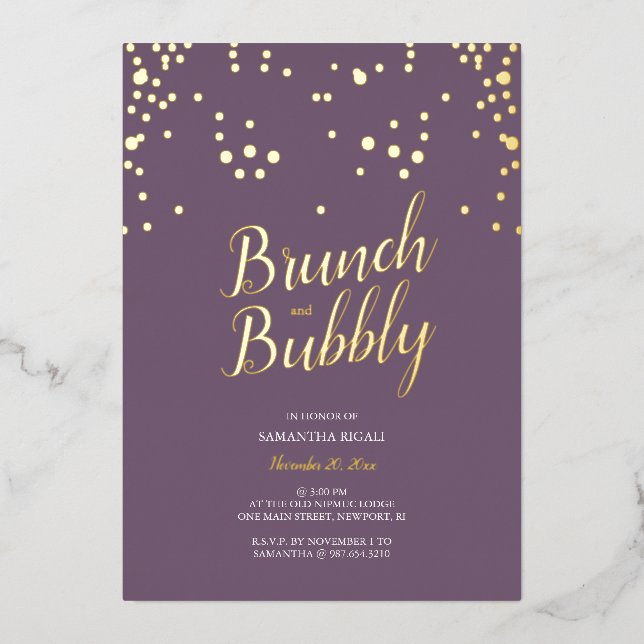 Aluminium Invitation en feuille métallique pour une douche d (Recto)