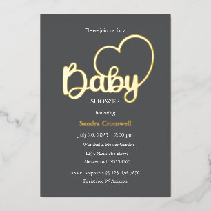 Aluminium Invitation en feuille métallisée pour Baby Shower,