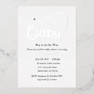 Aluminium Invitation en feuille métallisée pour Baby Shower,