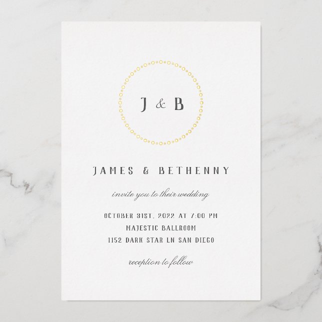 Aluminium Invitation en feuille simple Art Déco (Recto)