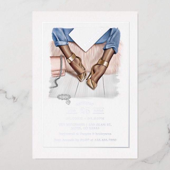 Aluminium Invitation en papier alu pour défilé de mode Glam  (Recto)