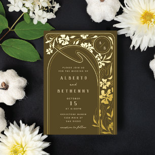 Aluminium Invitation en papier d'aluminium Art Nouveau en fo