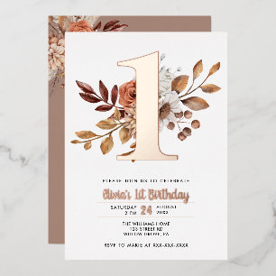 Aluminium Invitation en papier d'aluminium élégante florale