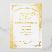 Invitation en papier d'aluminium pour le 50e anniv