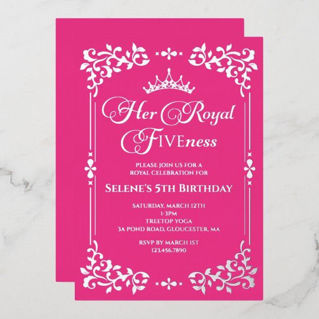 Aluminium Invitation en papier d'aluminium pour les 5 ans de (Recto/Verso)