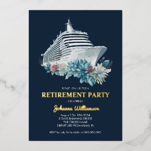 Aluminium Invitation en papier doré pour la fête de retraite
