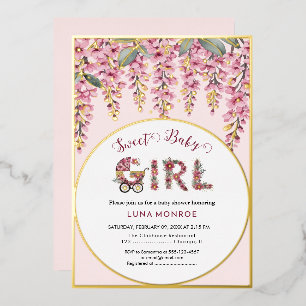Aluminium Invitation en papier métallisé pour Baby Shower so