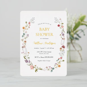 Aluminium Invitation en papier métallisé pour Baby Shower Wi