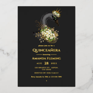 Aluminium Invitation en papier métallisé pour Quinceañera Cy