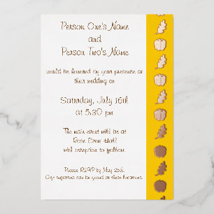 Aluminium Invitation Patch de Citrouille en Feuille Jaune