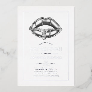 Aluminium Invitation photo de Bat Mitzvah en feuille d'argen