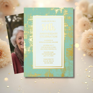 Aluminium Invitation pour les 50 ans de mariage en or