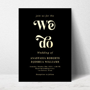 Aluminium Invitation rétro fantaisie en noir avec feuille d'